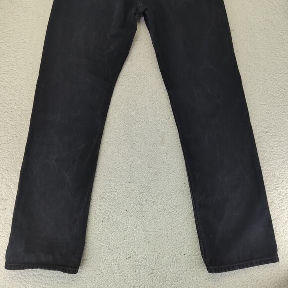 Levi's 505 Regular Straight Leg Pants Black Wash Jeans Men's W36 L36 Rigid Denim - Picture 6 of 9